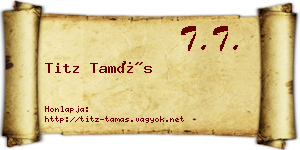 Titz Tamás névjegykártya